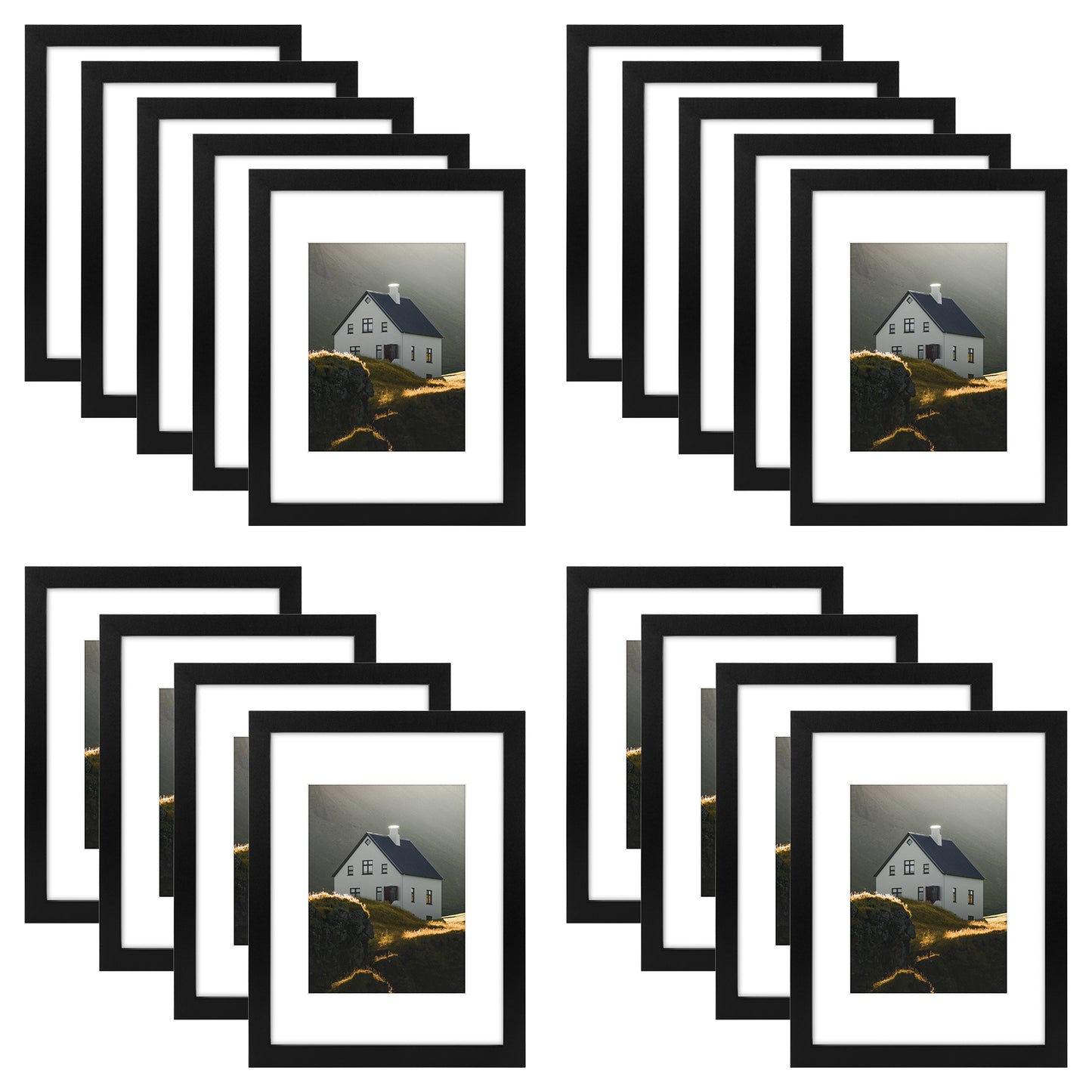 9x12 Black Picture Frame for 6x8 photo (18 Pack)