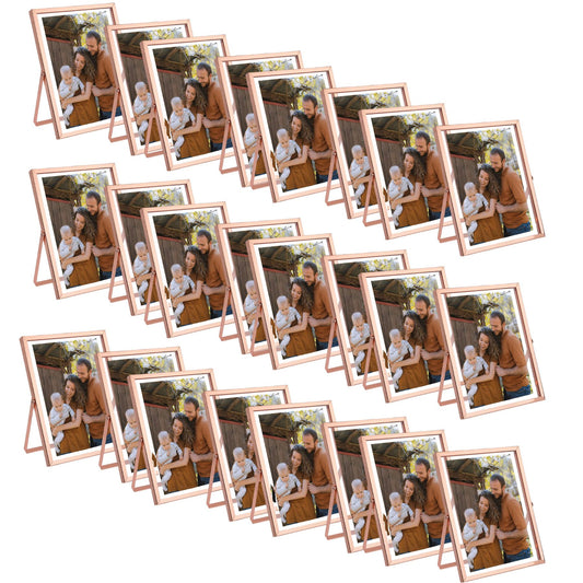 Clearance, 6x8 Floating Frame Displays Any Size Picture up to 6 by 8 Rose Gold (24 Pack)