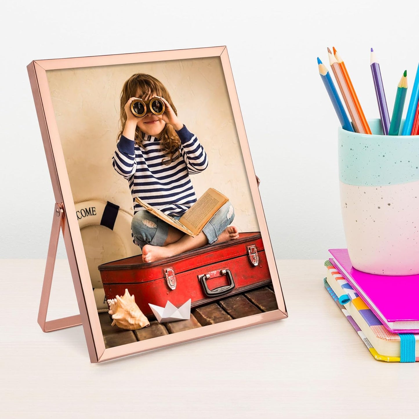 Clearance, 6x8 Floating Frame Displays Any Size Picture up to 6 by 8 Rose Gold (24 Pack)