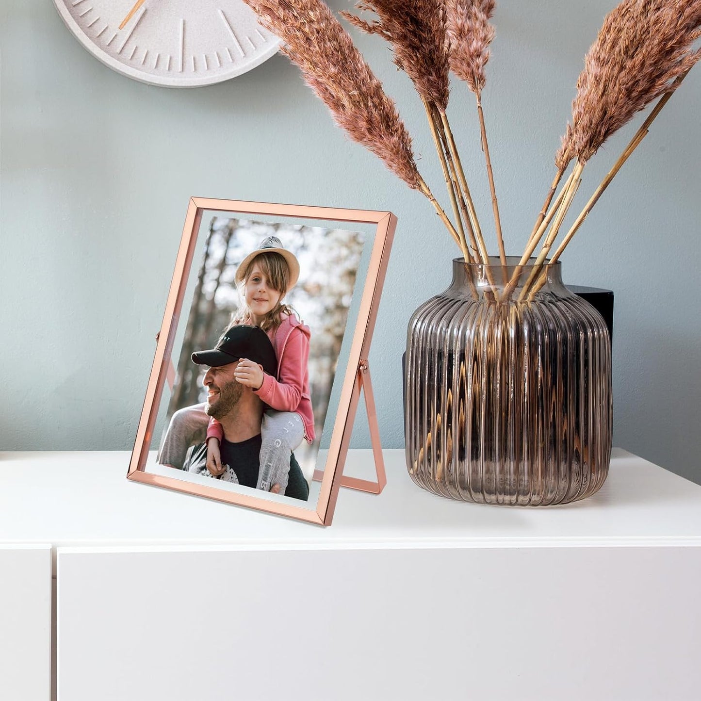 Clearance, 6x8 Floating Frame Displays Any Size Picture up to 6 by 8 Rose Gold (24 Pack)