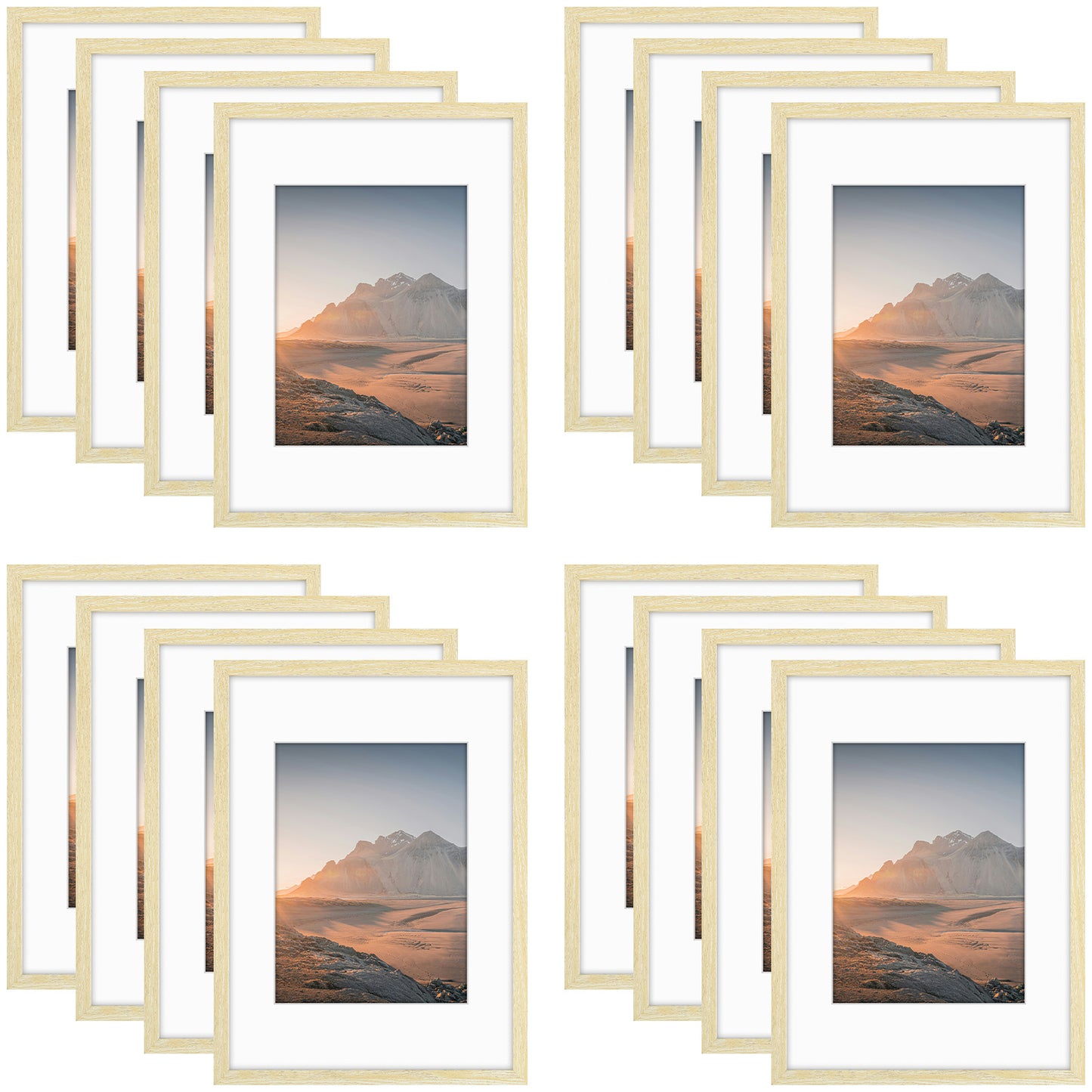 Frametory,12x16 Picture Frames for 8.5x11 Photos (16 Pack)