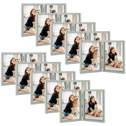 Clearance 4x6 Double Picture Frame Grey (10 Pack)