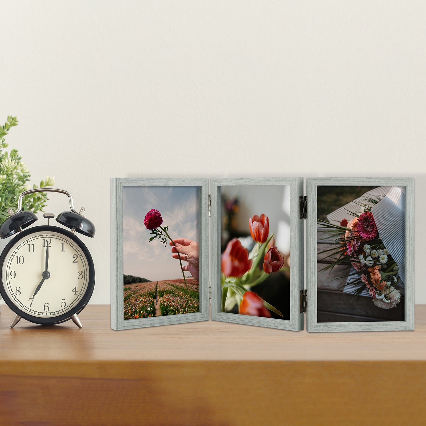 Clearance 4x6 Three Picture Frame Grey (8 Pack)