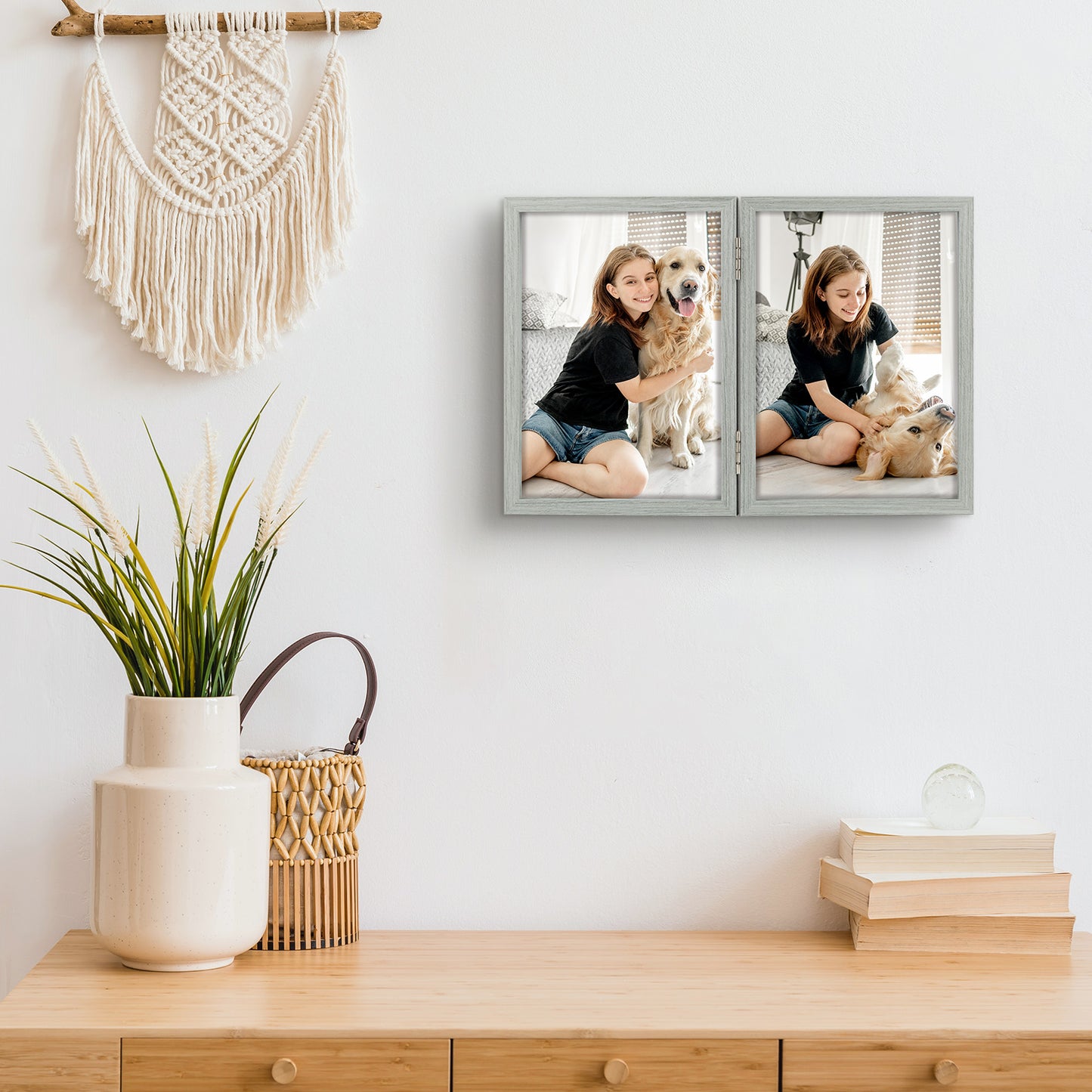 Clearance 5x7 Double Picture Frame Grey (10 Pack)