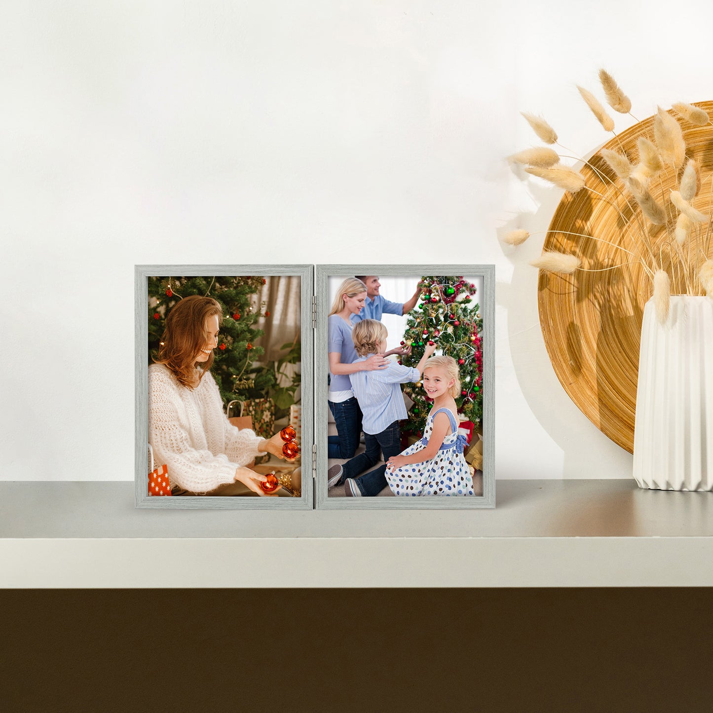 Clearance 5x7 Double Picture Frame Grey (10 Pack)