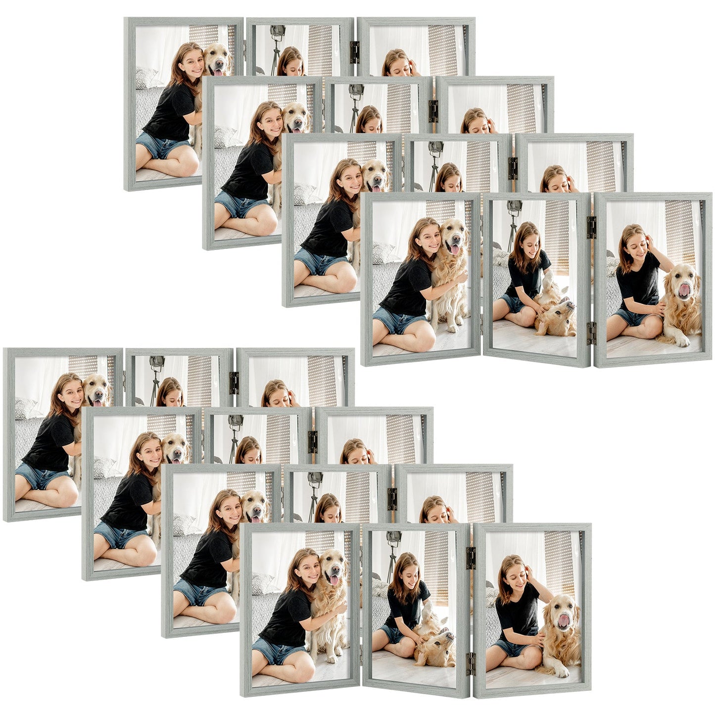 Frametory,5x7 Three Picture Frame (8 Pack)