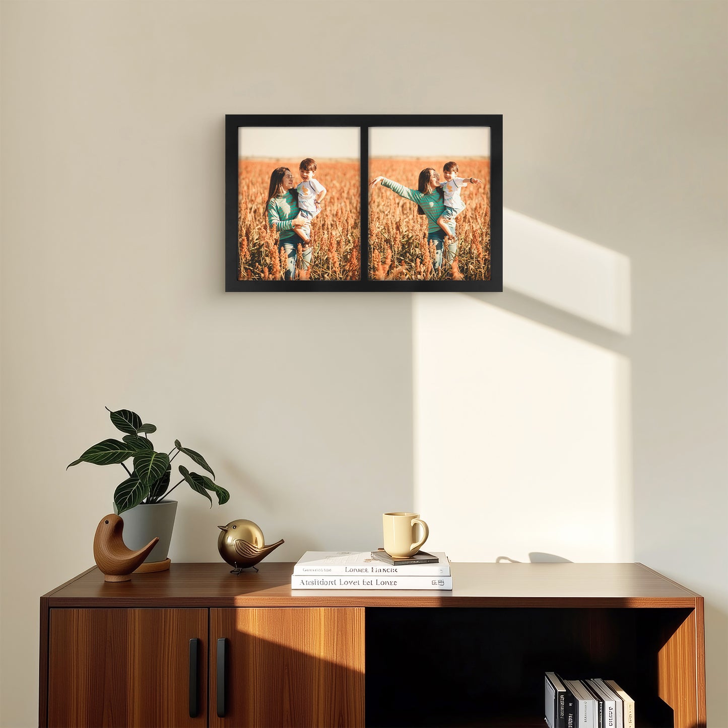 Frametory,10x16 Collage Picture Frame Display Two 8x10 Photos Black (8 Pack)