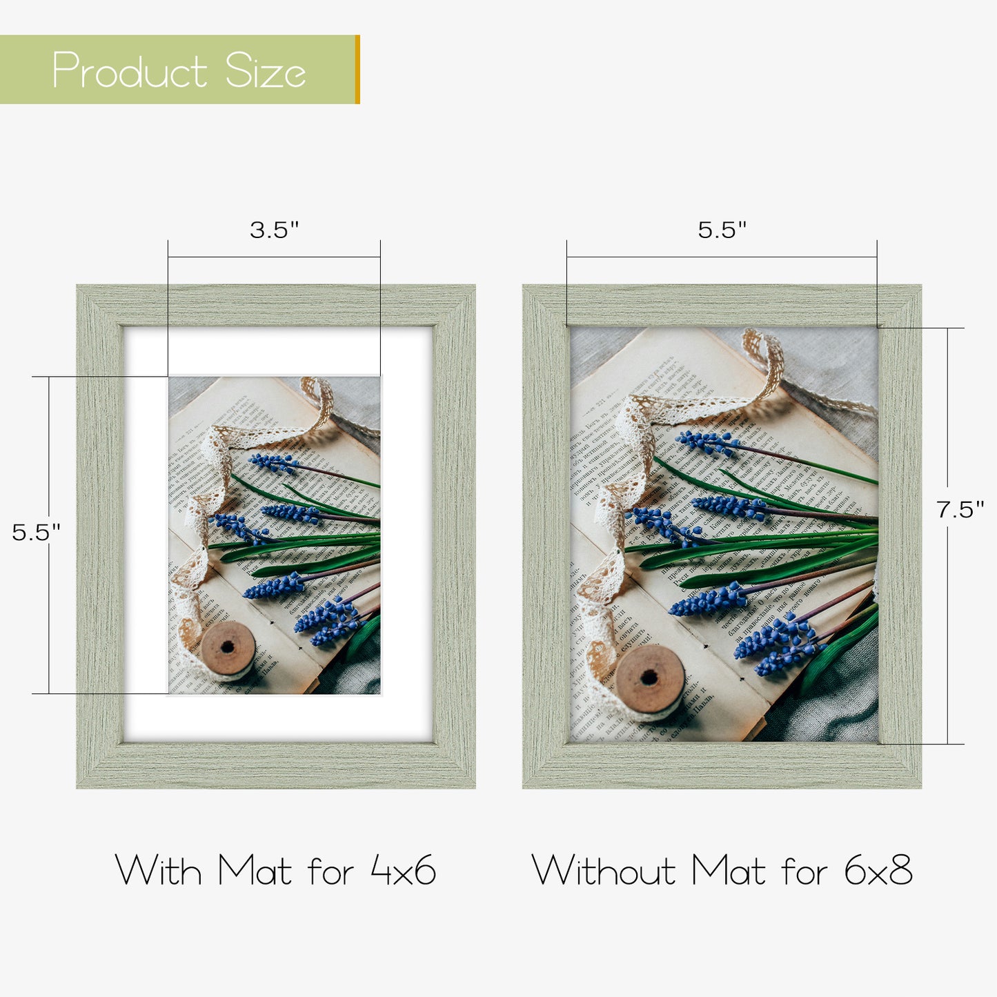 Clearance 6x8 Light Grey Picture Frame Displays 4x6 Photo (18 Pack)