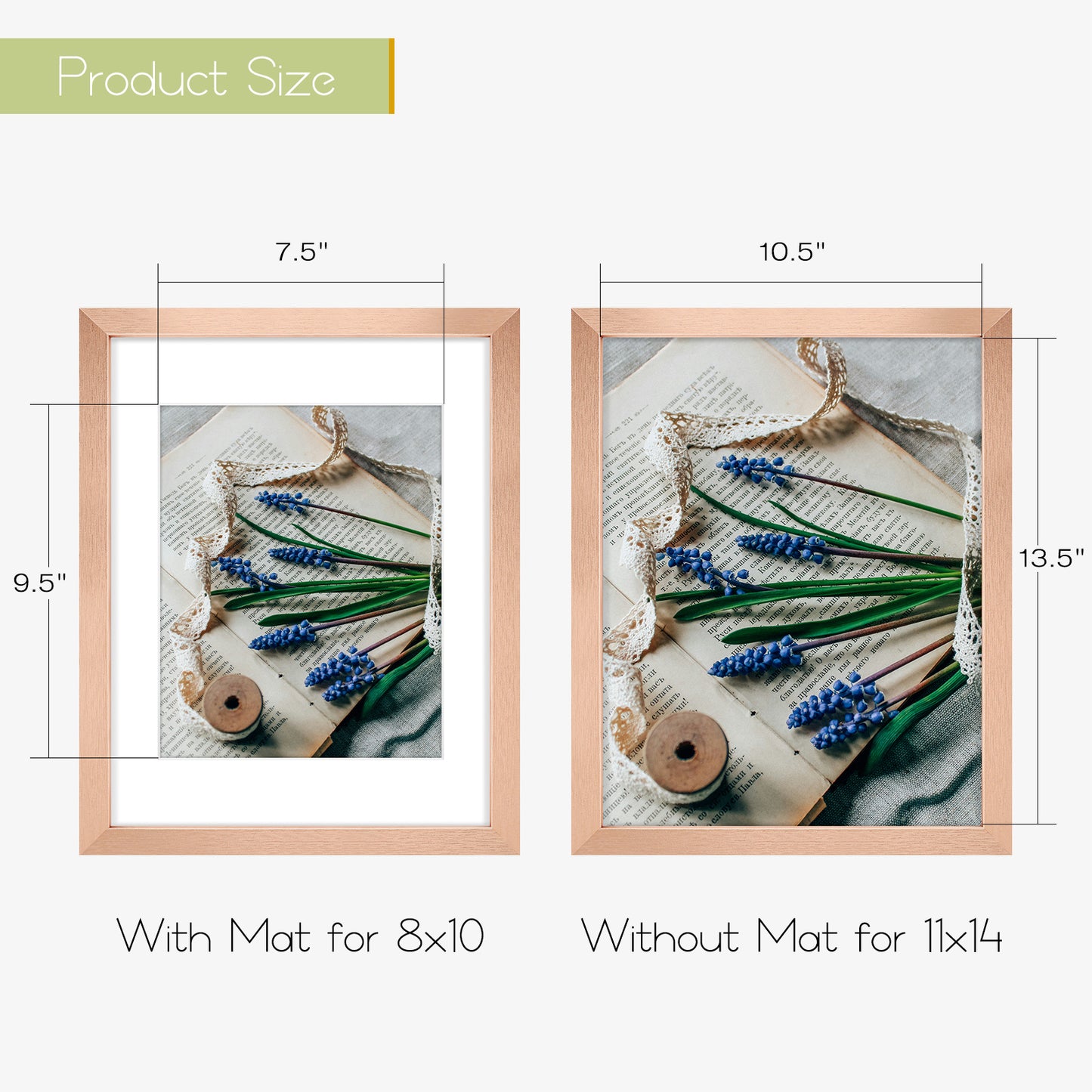 Clearance 11x14 Rose Gold Picture Frame for 8x10 Photo (18 Pack)