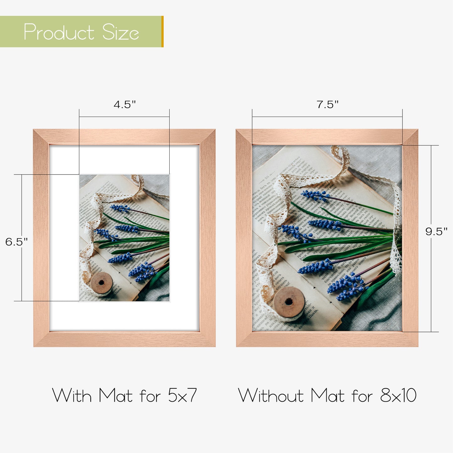 Clearance 8x10 Rose Gold Picture Frames Display 5x7 Photo (18 Pack)