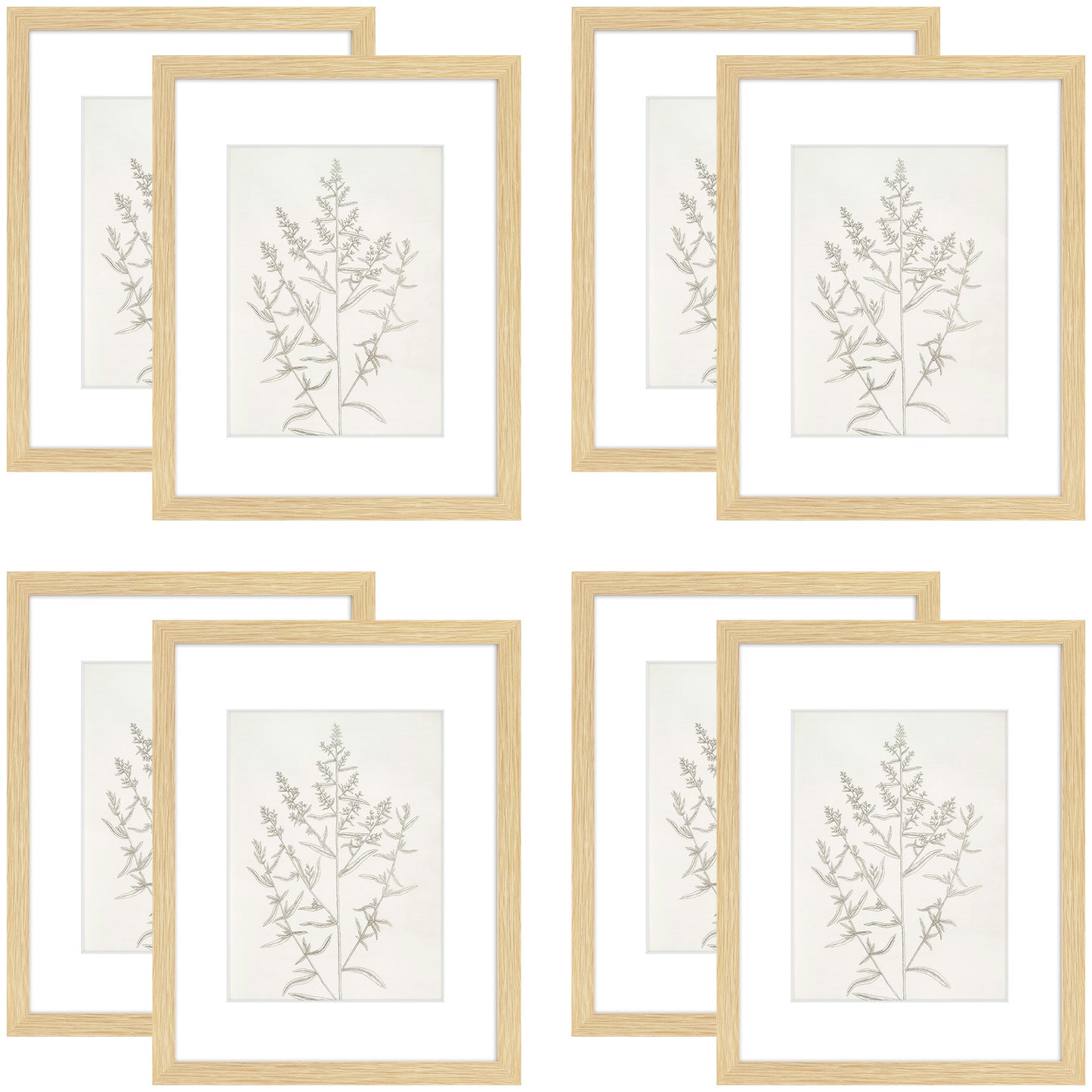 Frametory,8.5x11 Picture Frames For 6x8 Photos (8 Pack)