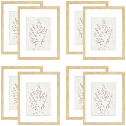 Frametory,8.5x11 Picture Frames For 6x8 Photos (8 Pack)