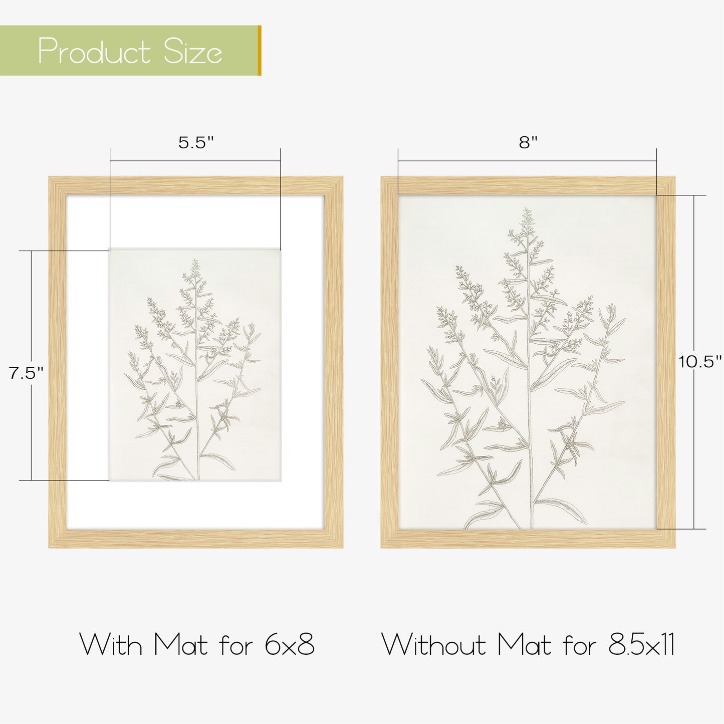 Frametory,8.5x11 Picture Frames For 6x8 Photos (8 Pack)