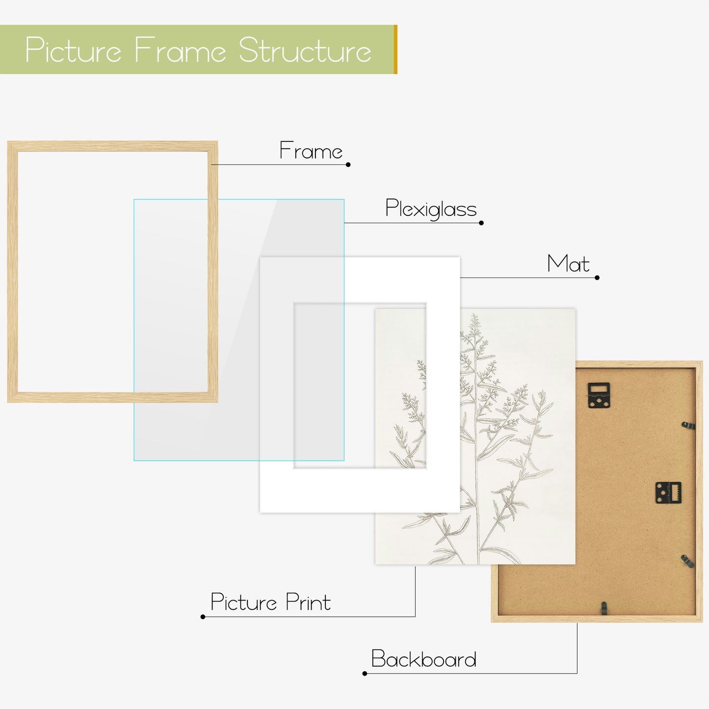 Frametory,11x14 Picture Frames For 8x10 Photos (8 Pack)