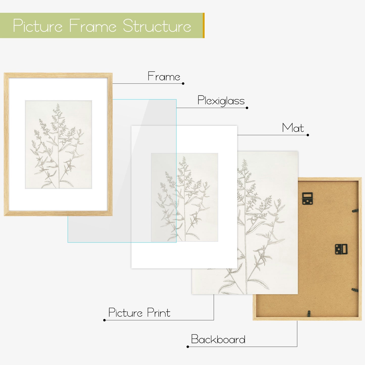 Frametory,12x16 Picture Frames For 8.5x11 Photos (8 Pack)