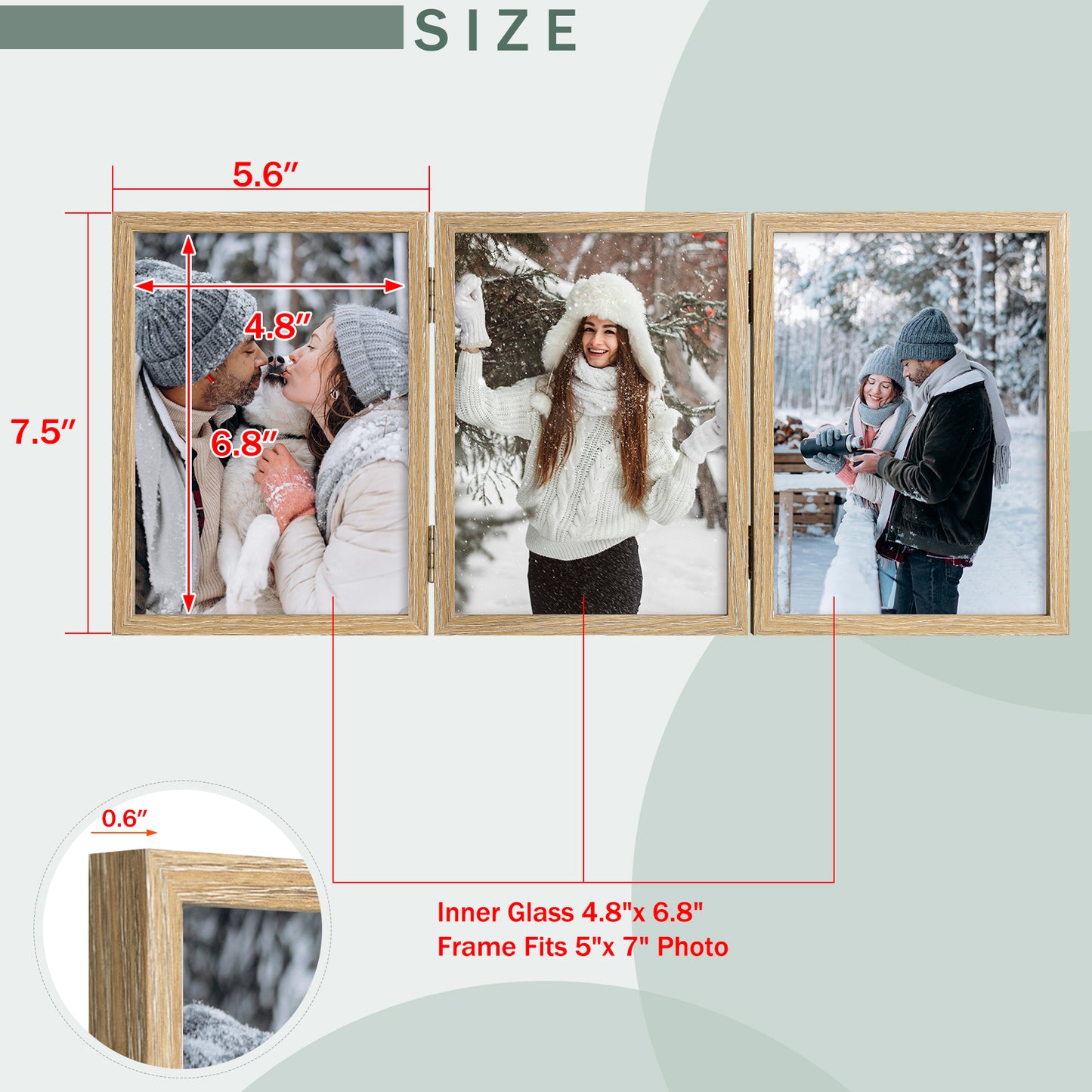 Frametory,5x7 Three Picture Frame (8 Pack)