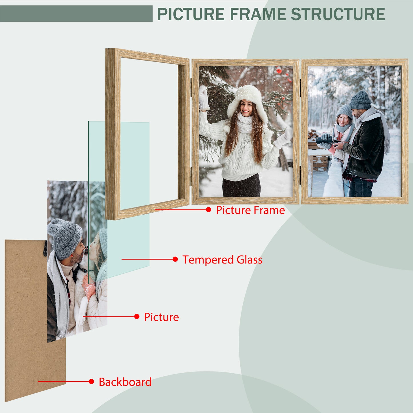 Frametory,5x7 Three Picture Frame (8 Pack)