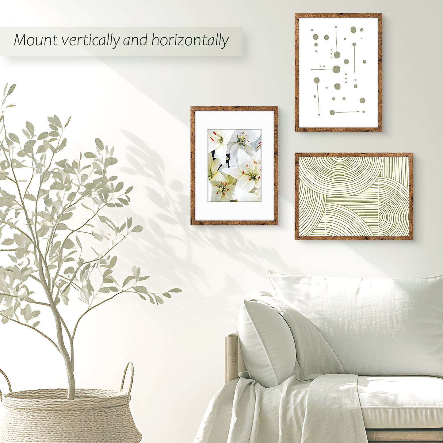 Frametory, 12x16 Brown Picture Frames for 8.5x11 Photos (16 Pack)